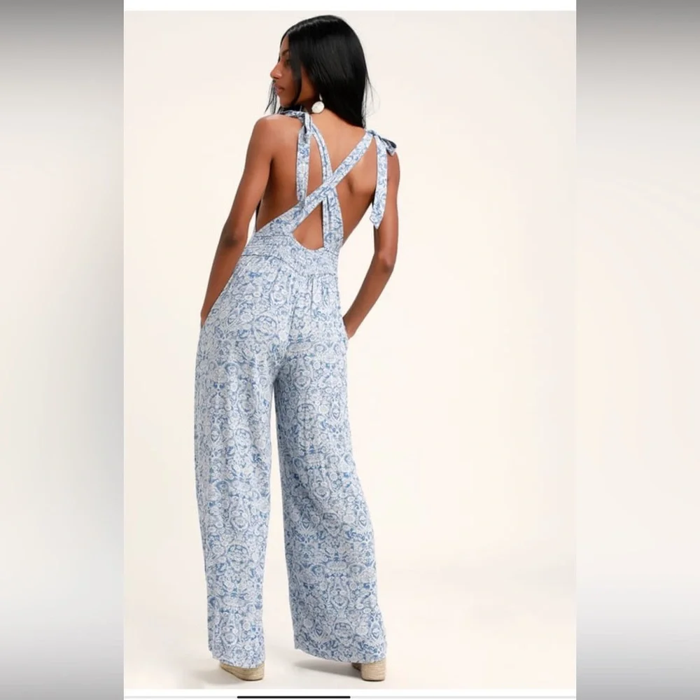 Free People Sugar Sands Wide Leg Overalls - Picture 3 of 11